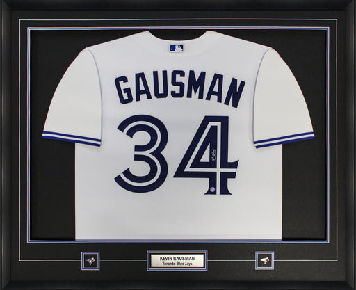 Kevin Gausman Signed Jersey Framed Blue Jays White Nike Replica - Frameworth Sports Canada 