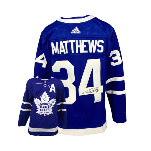 Auston Matthews Signed Toronto Maple Leafs Blue Adidas Auth. Jersey with "A" - Frameworth Sports Canada 