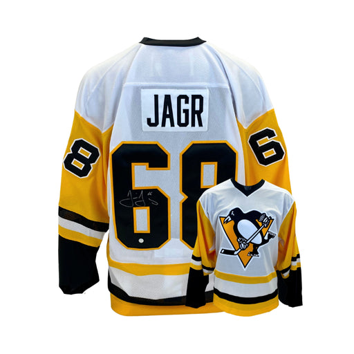 Jaromir Jagr Signed Pittsburgh Penguins Vintage CCM Jersey - Frameworth Sports Canada 