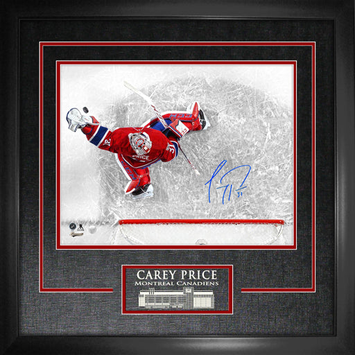 Carey Price Signed 11x14 Etched Mat Canadiens Overhead-H - Frameworth Sports Canada 