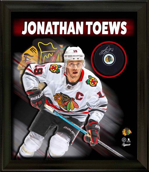 Jonathan Toews Signed PhotoGlass Framed Chicago Blackhawks Puck - Frameworth Sports Canada 