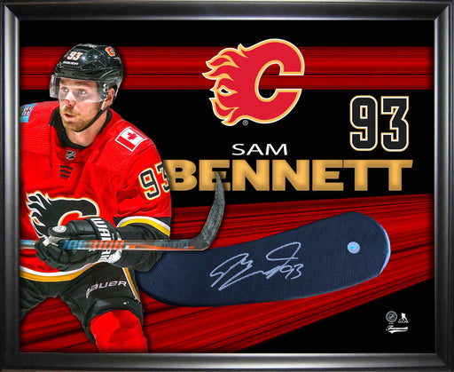 Sam Bennett Calgary Flames Signed PhotoGlass Framed Stickblade - Frameworth Sports Canada 