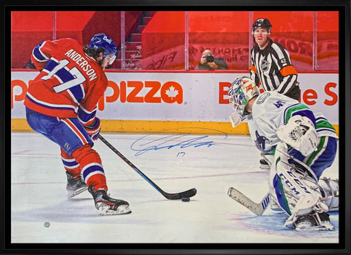 Josh Anderson Montreal Canadiens Signed Framed 20x29 Shooting Breakaway Canvas - Frameworth Sports Canada 