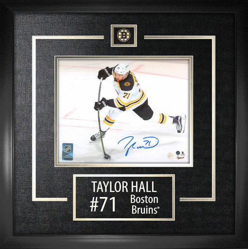Taylor Hall Boston Bruins Signed Framed 8x10 Shooting Photo - Frameworth Sports Canada 