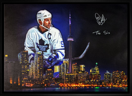 Doug Gilmour Toronto Maple Leafs Signed Framed 20x29 Skyline Canvas LE/99 - Frameworth Sports Canada 