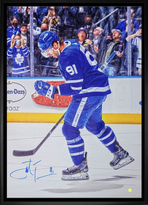 John Tavares Toronto Maple Leafs Signed Framed 20x29 Fist Pump Canvas - Frameworth Sports Canada 