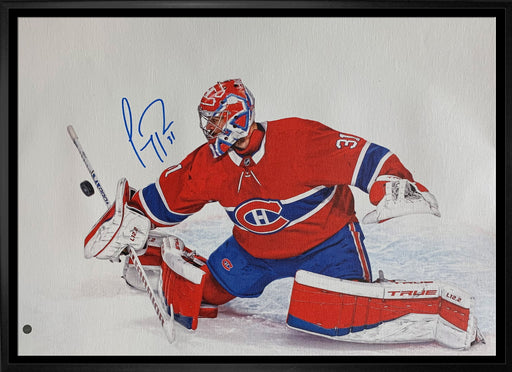 Carey Price Signed Framed 20x29 Montreal Canadiens Spotlight Save Canvas - Frameworth Sports Canada 