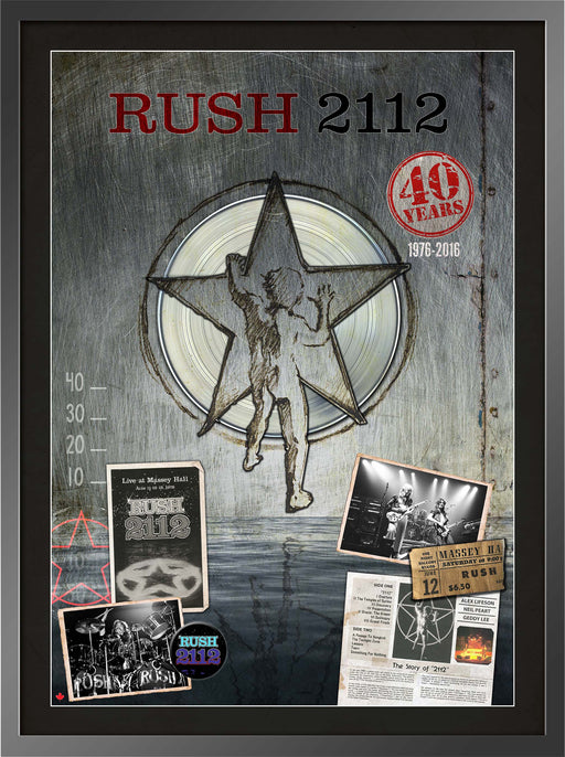 Rush Framed 40th Anniversary 2112 Collage With Platinum LP - Frameworth Sports Canada 