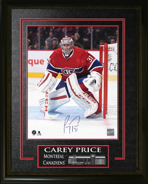 Carey Price Signed 16x20 Etched Mat Canadiens Red Action-V - Frameworth Sports Canada 