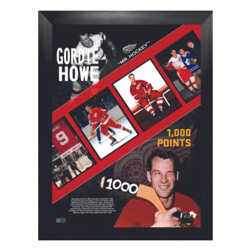 Gordie Howe Detroit Red Wings Framed 1000th Point Collage - Frameworth Sports Canada 
